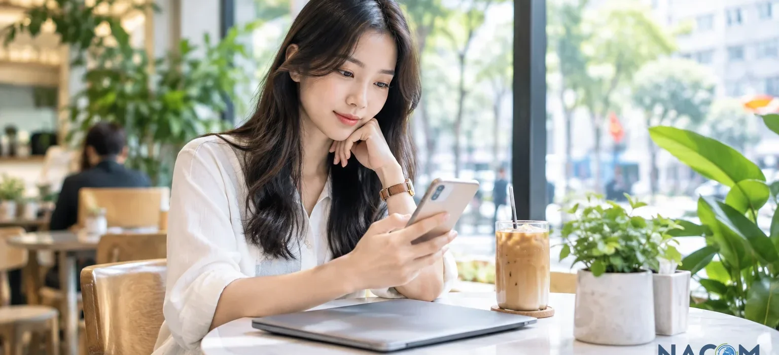 Người dùng Việt Nam tạo tài khoản Naver trên điện thoại